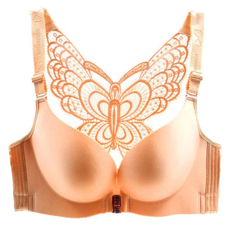 Female underwear Front buckle large size without steel ring Butterfly beauty back plus size bra Wireless big size bra 50C 115C