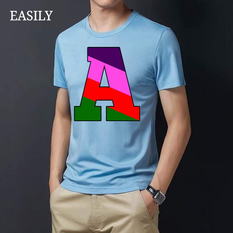 Four Colors Alphabet Letter "A" T-Shirt