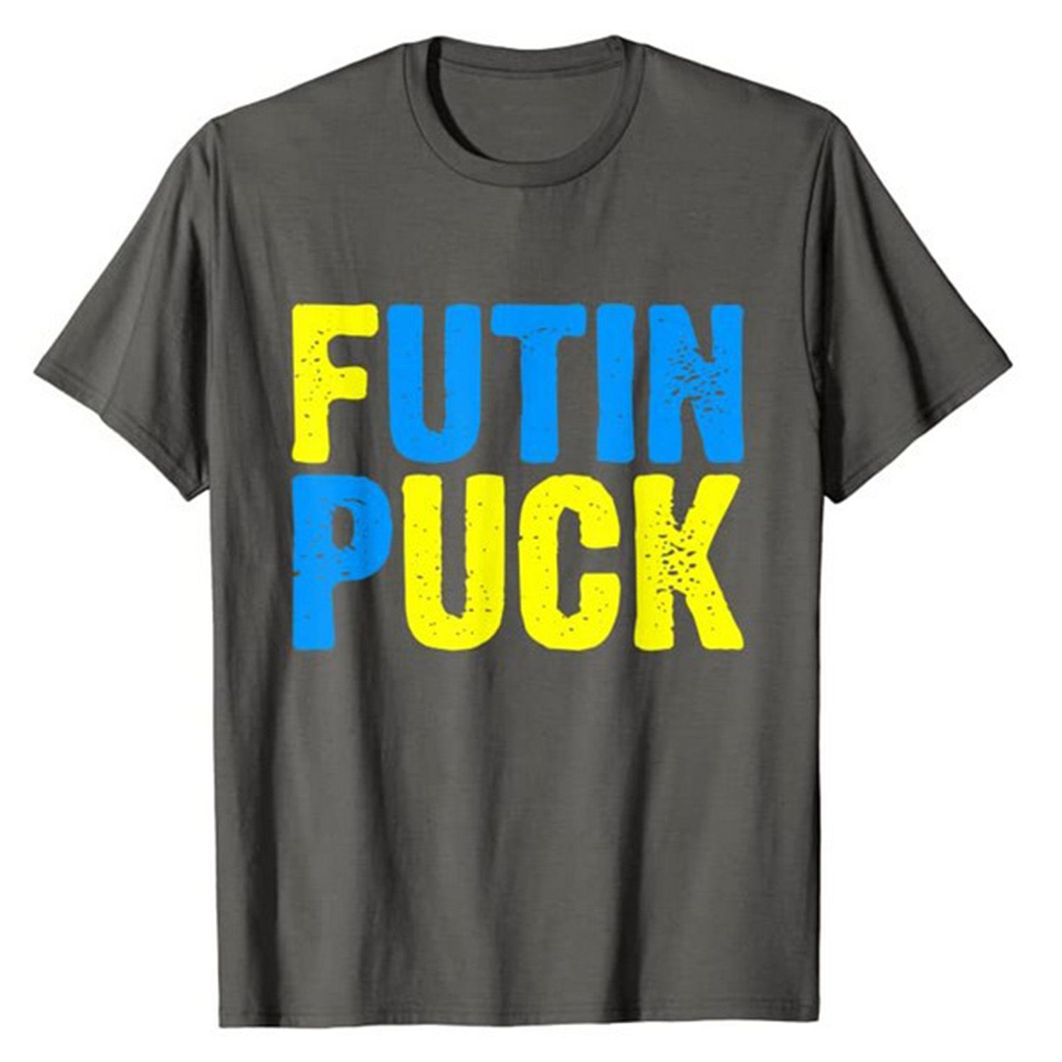 Uni T-shirt Top Eye-catching Puck Futin Pattern Ukraine T-shirt