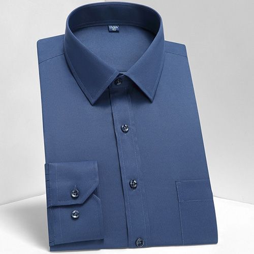 Men's Interview Office Long Sleeve Dress Shirts Formal Business Comfortable Slim Fit Long Sleeve Solid Classic Social Work Shirt