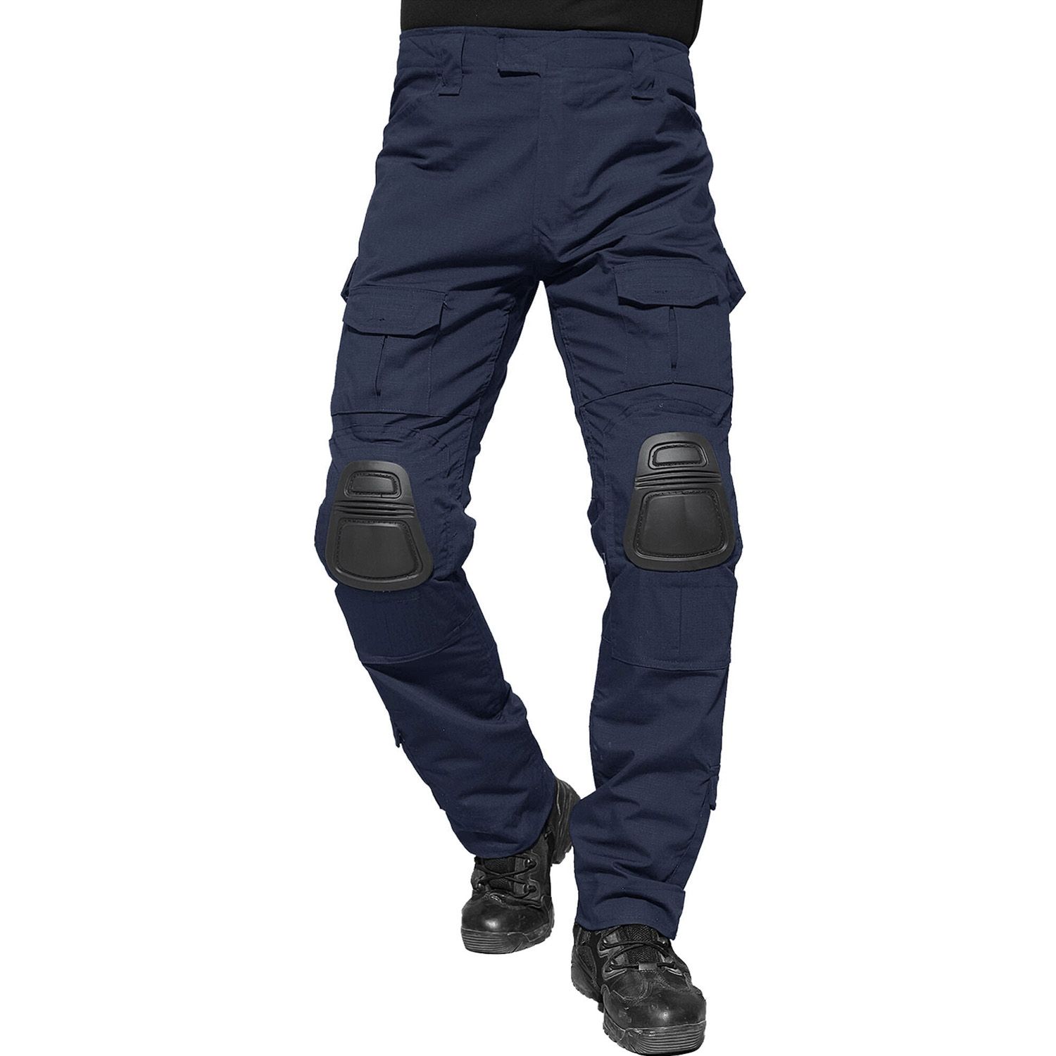 TACVASEN  Solid  Pants With Knee Pads Mens Solider Training Airsoft Pants   CS Paintball Trousers