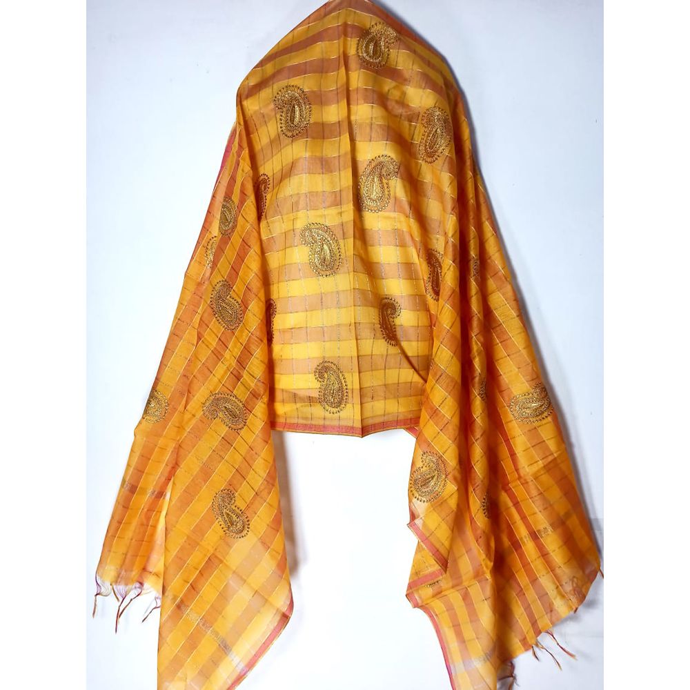 Women 's Organza Zari Embroidered Dupatta (Only Orna)