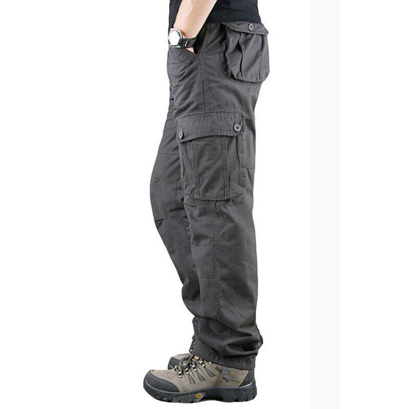 Multickets Cargo Pants Men Cotton Casual Trousers For Male Large Size Loose Wide Leg Homme Outdoor Mountaineering Overalls 4X