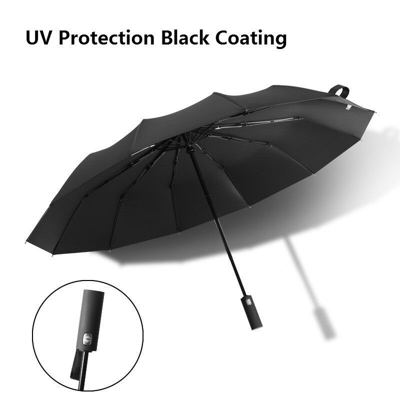 Panda Online Fully Automatic Men Male Business 12 Ribs Super Windproof Large Anti UV Umbrella Sun Rain Women Folding Umbrellas