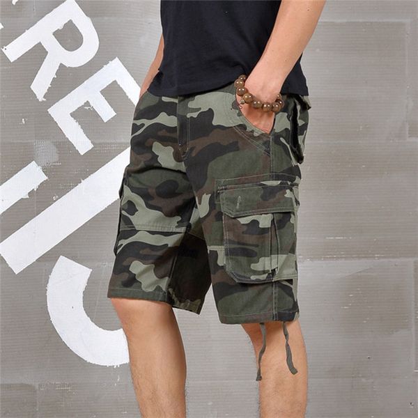 Summer Mens Baggy Multi Pocket  Cargo Camo Shorts