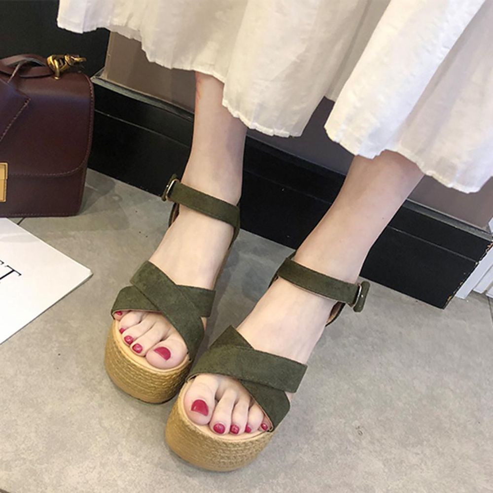 Women's Fashion Casual Wedge Open Toe Platforms Peep Toe Sandals High Heel Shoes (Shoe Size Chart) shoe for women