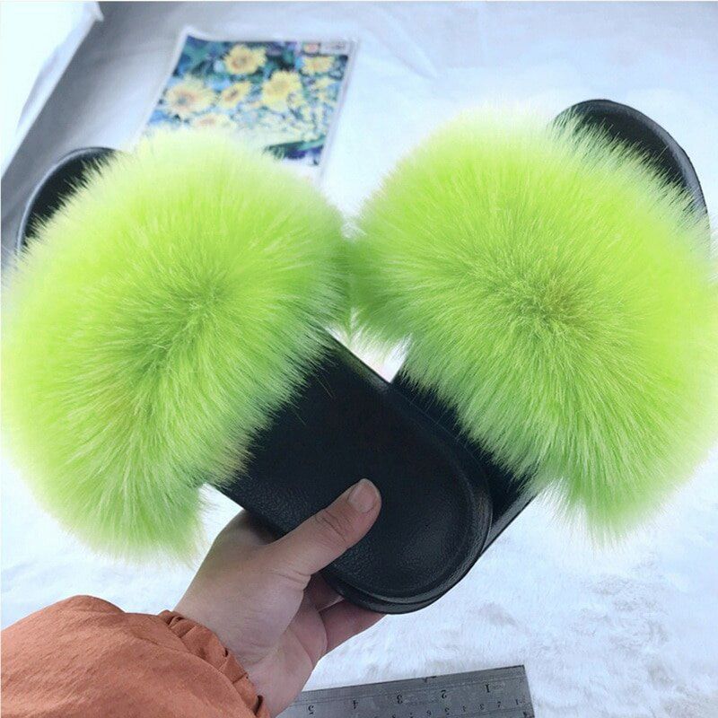 Faux Slippers Women Home Fluffy Flat Slides Comfort ry House Shoes Winter Sweet Shoes Female Slipper Indoor Flip Flops