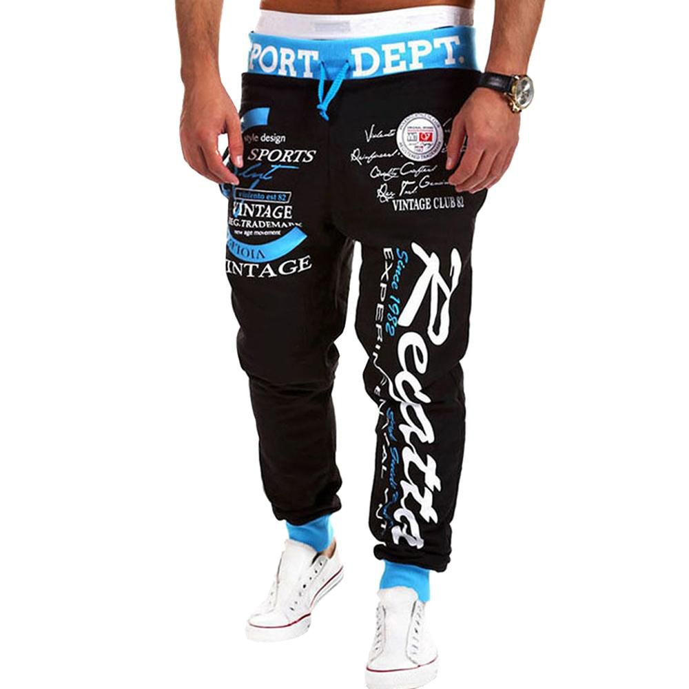 Men Harem Hip Pop Pants Trousers Sweatpants Male Casual Fashion Cargo Pants Flag Printed Sports Trousers