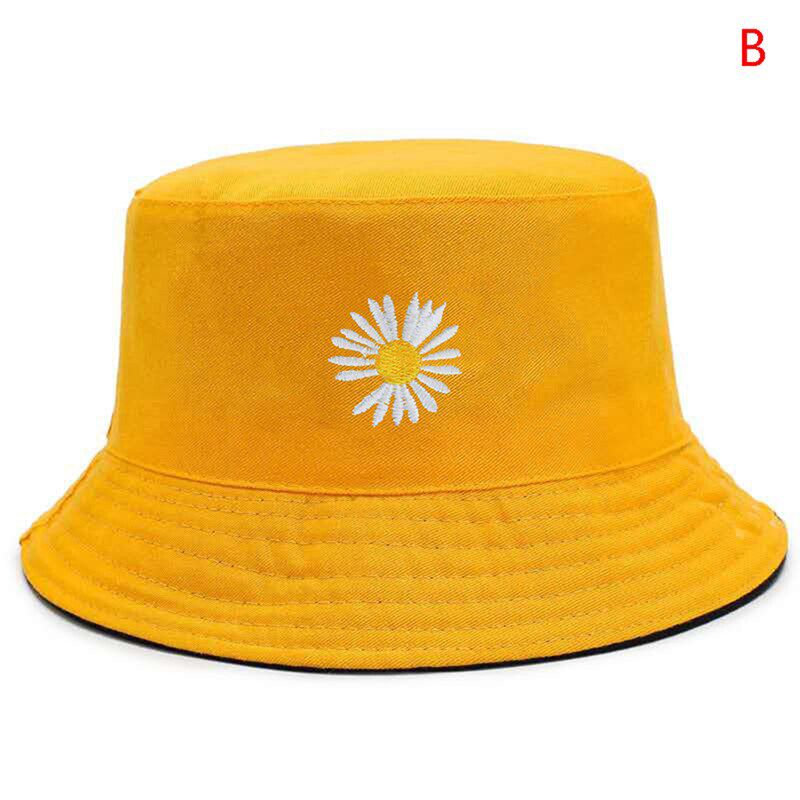 Hat Double-sided wear Fisherman CapSummer Daisies Bucket Hat Women Beach Sun Hats Floral Hat