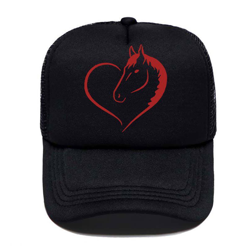 Love Riding Horse Funny Printed Women Men Baseball Summer Horse Girl Outdoor Sun Hat Adjustable Sports caps Mesh Hat