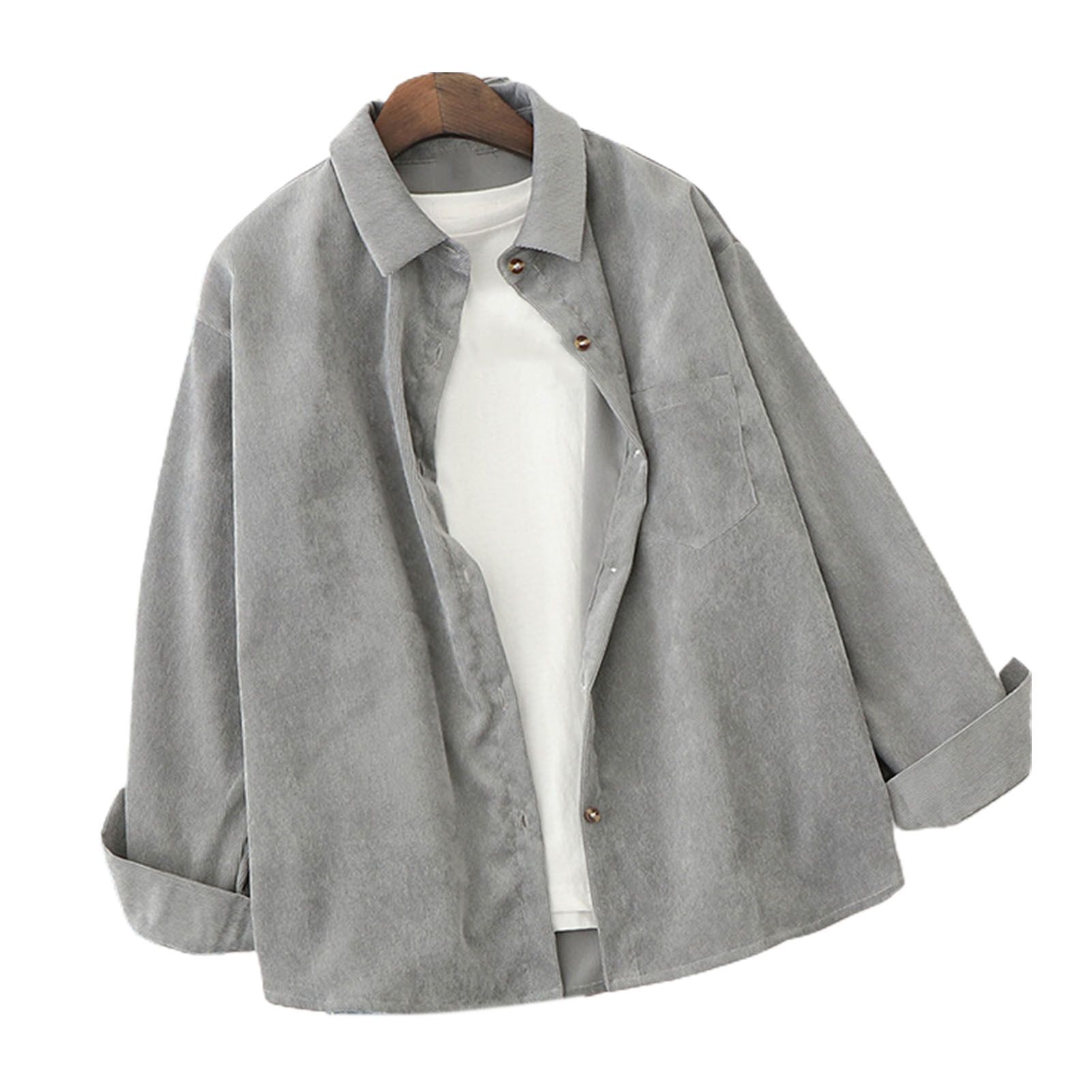 Women Blouse Washable Autumn Winter Loose Shirt Jacket