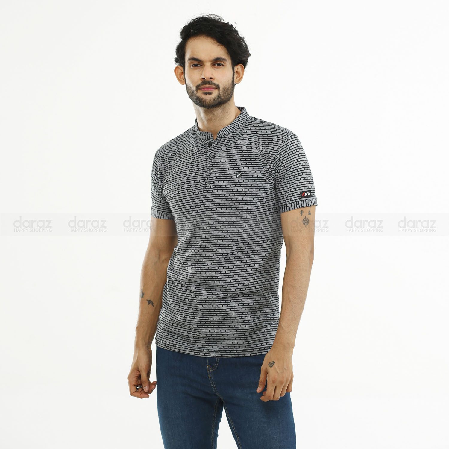Black Print T- Shirt For Men's
