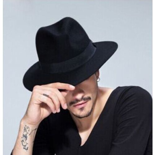 2020 Unisex Gangster Vintage HAT Men Fes Solid Hard Felt Cap Brim Fe Trilby Panama Hat Fashion