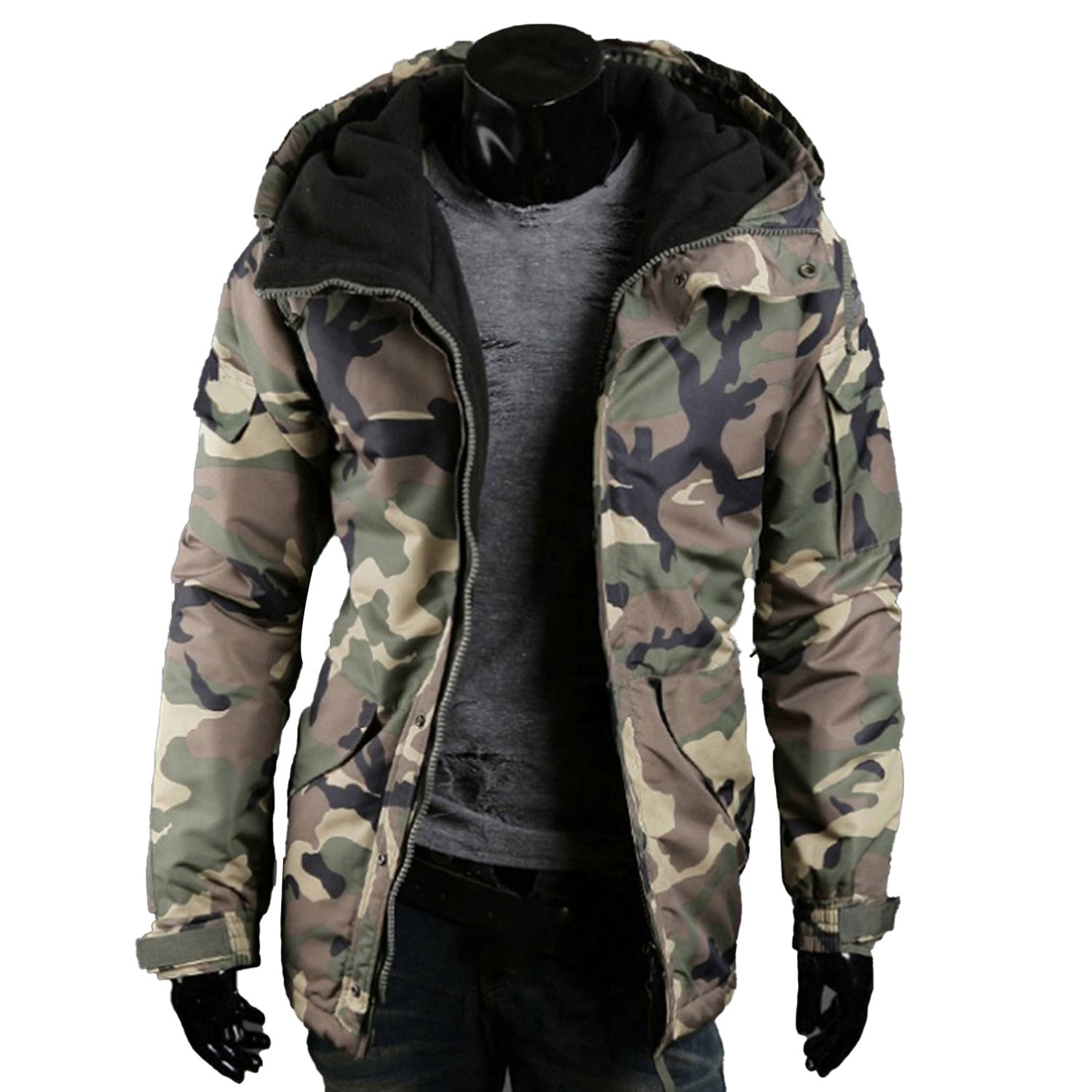 Men Hoodie Turtleneck Thicken Zipper Jacket