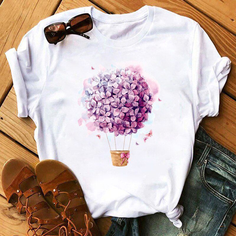Dandelion Print t shirt Women Harajuku Casual Funny t shirt For Lady  Girl Short Sleeve Top Tee Female t shirt Woman Clothing