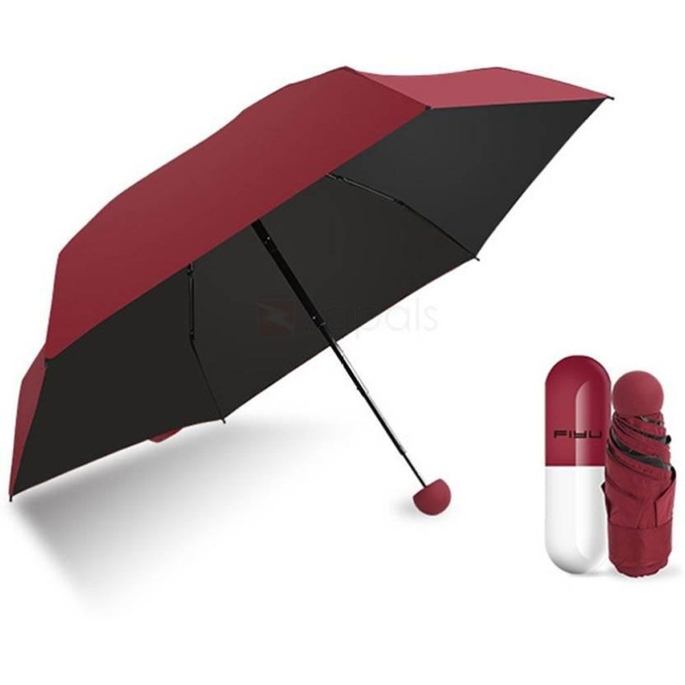 Windproof Pocket Fashionable Capsule Umbrella- Maroon