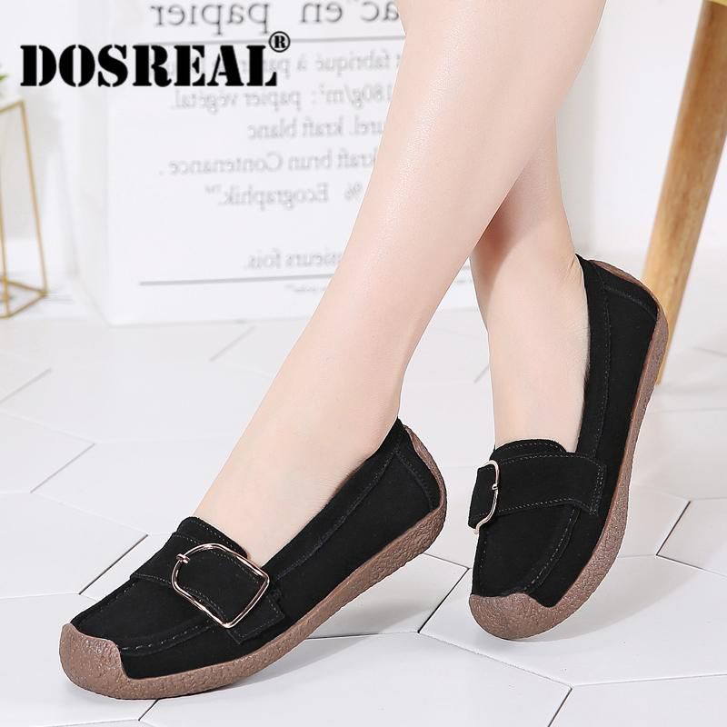 Women Flats Shoes High Quality Leather Big Size 35-42 Loafers Korean Style Slip on Flat Shoes Ballet Flats Comfortable Candy Color Ladies Shoes