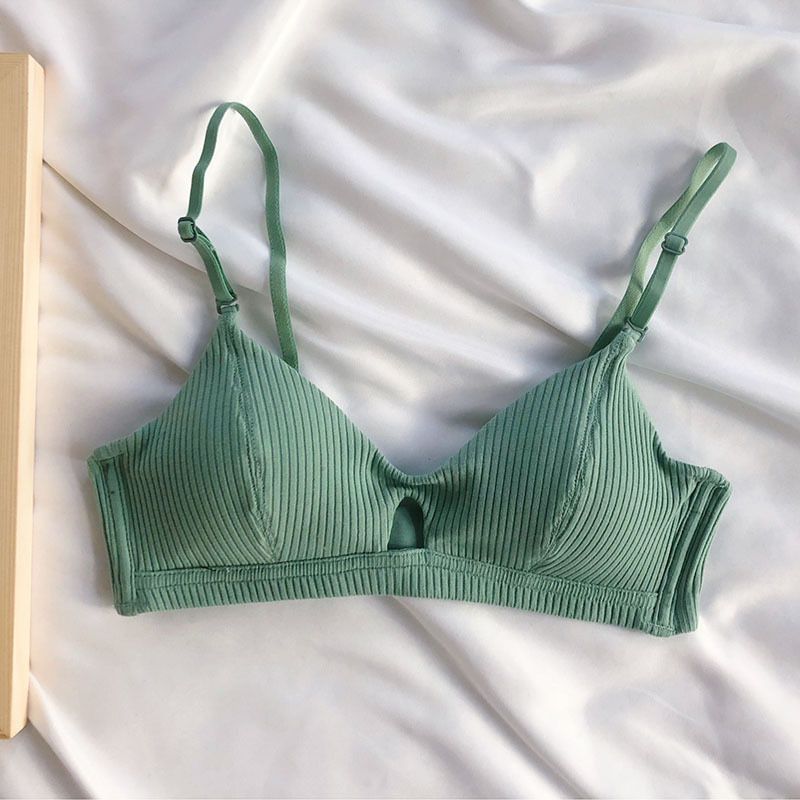 DERUILADY Fashion Solid Simple Bra Women Underwear Hollow Out Wireless Adjusted Bra  Lingerie Thin Breathable Bralette