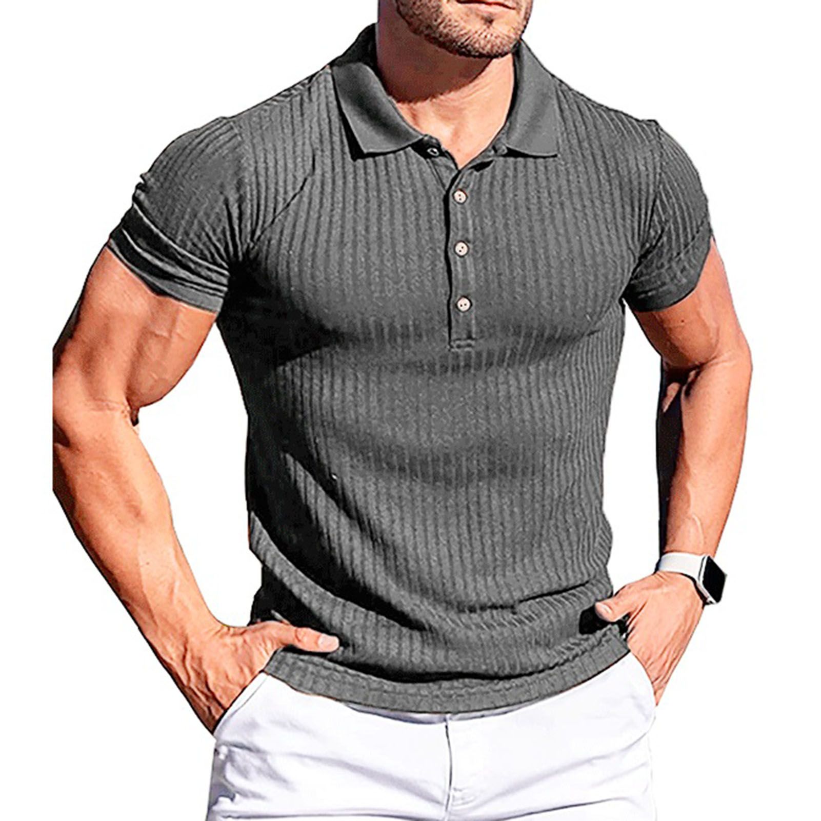 Pullover Shirt Stretchy Slim Button Neck Work Pullover Top