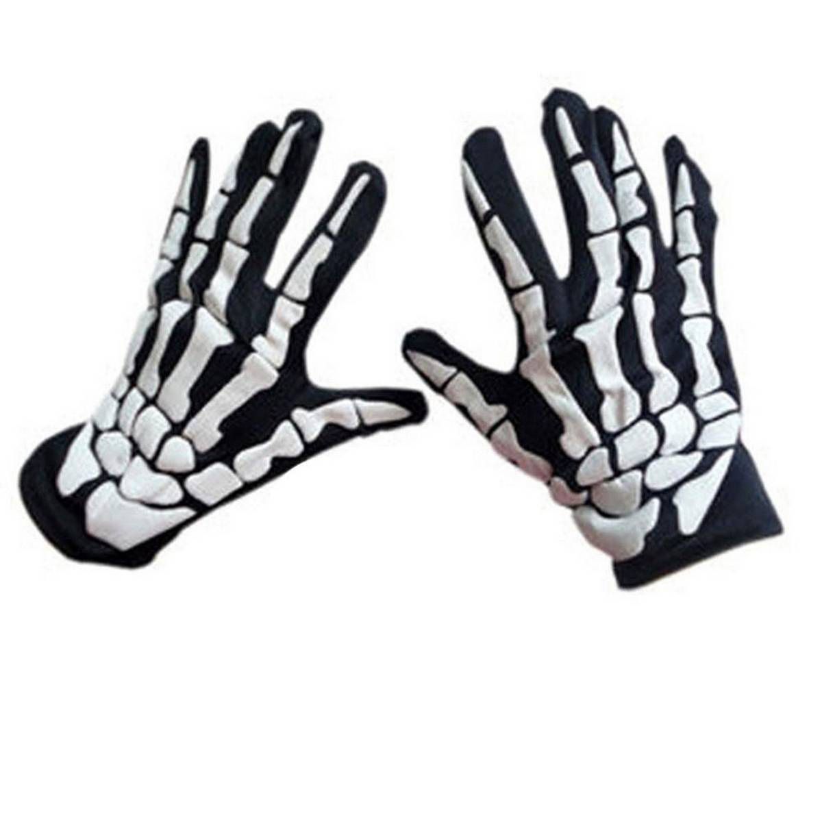 【BestGO】Halloween Horror Skull Claw Bone Skeleton Goth Racing Full Gloves