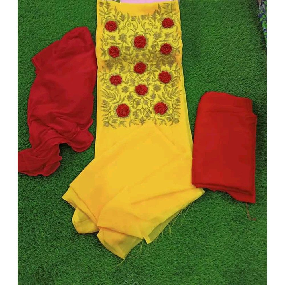 Latest Model Georgette Embroidery and Comfortable Salwar Kameez best Choice for Women [3 piece]