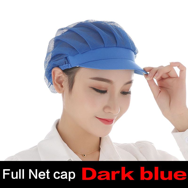 Elastic Mesh Visors Caps Cafe Kitchen Restaurant Hotel Chef Uniform Waiter Work Wear Hats Women Breathable Workshop Caps