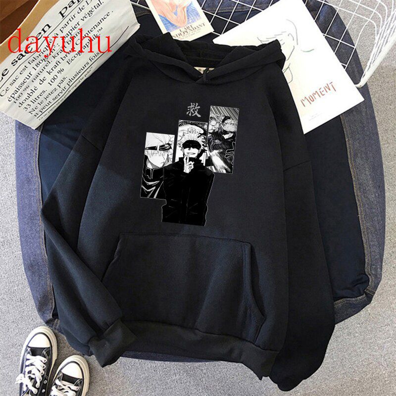Unisex Japanese Anime Jujutsu Kaisen Hoodies Men Yuji Itadori Cartoon Sweatshirts Kawaii Gojo Satoru Graphic Streetwear Male