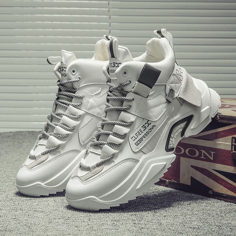 Spring And Autumn High-Top Clunky Sneaker Thick-Soled Sports Shoes Men Running Shoes