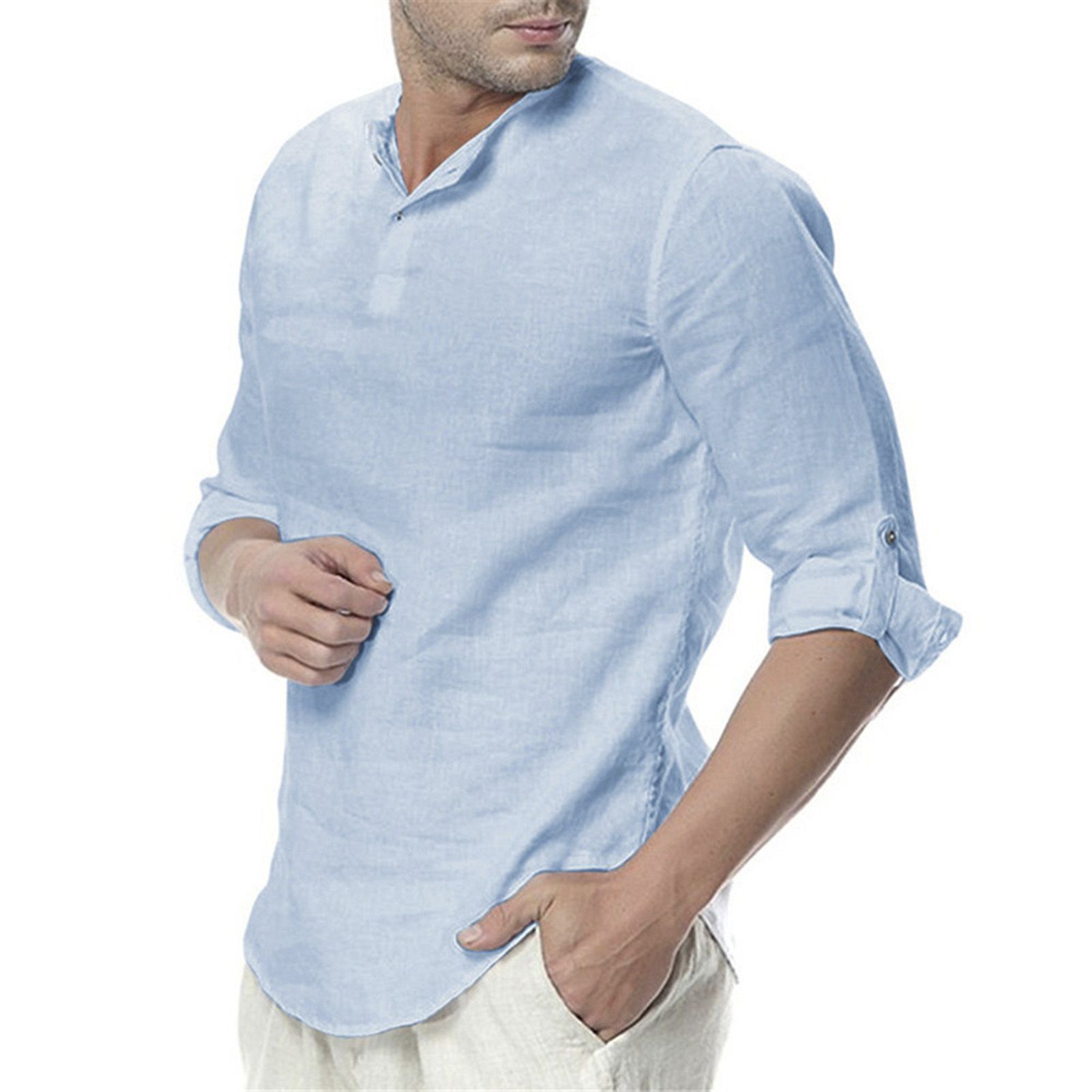 Men Pullover Washable ddle Sleeve Long Men Pullover Top