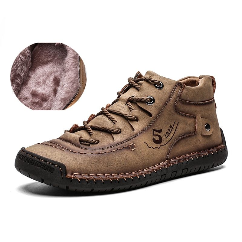 Plus Size Leather Men Shoes Casual Split Leather Shoes Men Loafers Super Comfort Snow Shoes Men Flats Moccasins Shoes