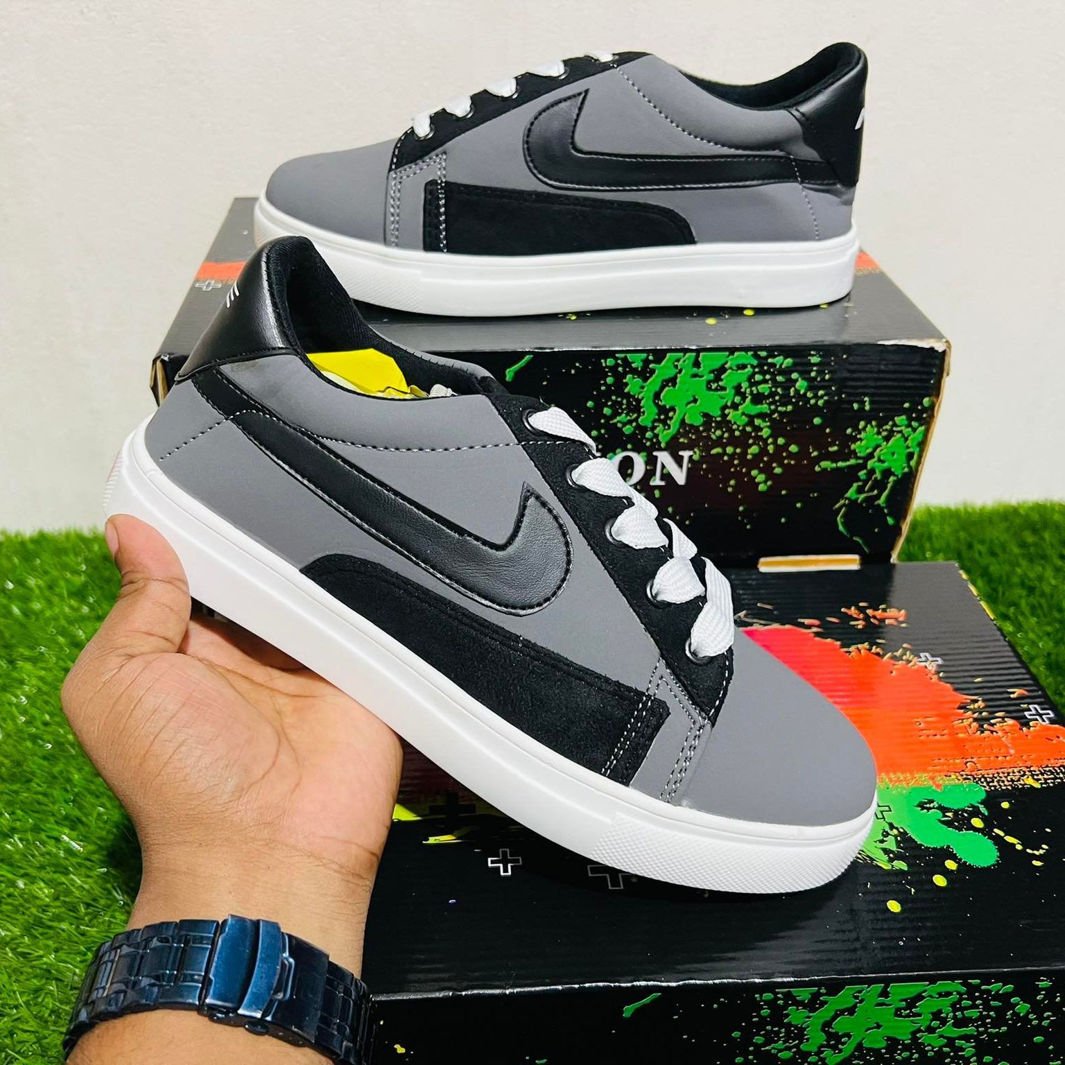 NEW Step Fashion Eva Gambol Black Shoes for Men