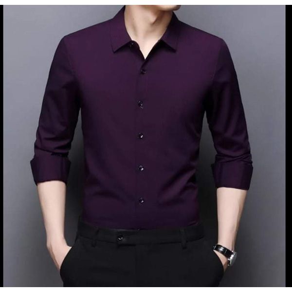 Purple Colour Long Sleeve Casual Shirt For Man