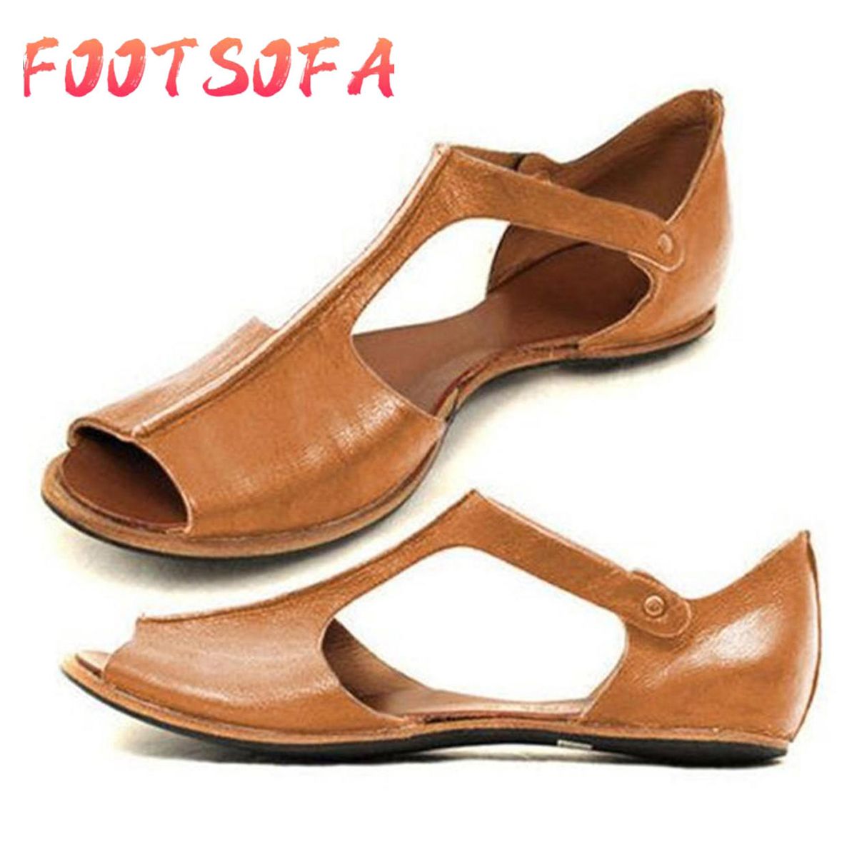 Korean Style Sandals For Womens Fashion Flats Fish Mouth Beach Shoes Open Toe Ankle Bottom  Roman Sandals Plus Size Summer Casual Female New Style Sandals