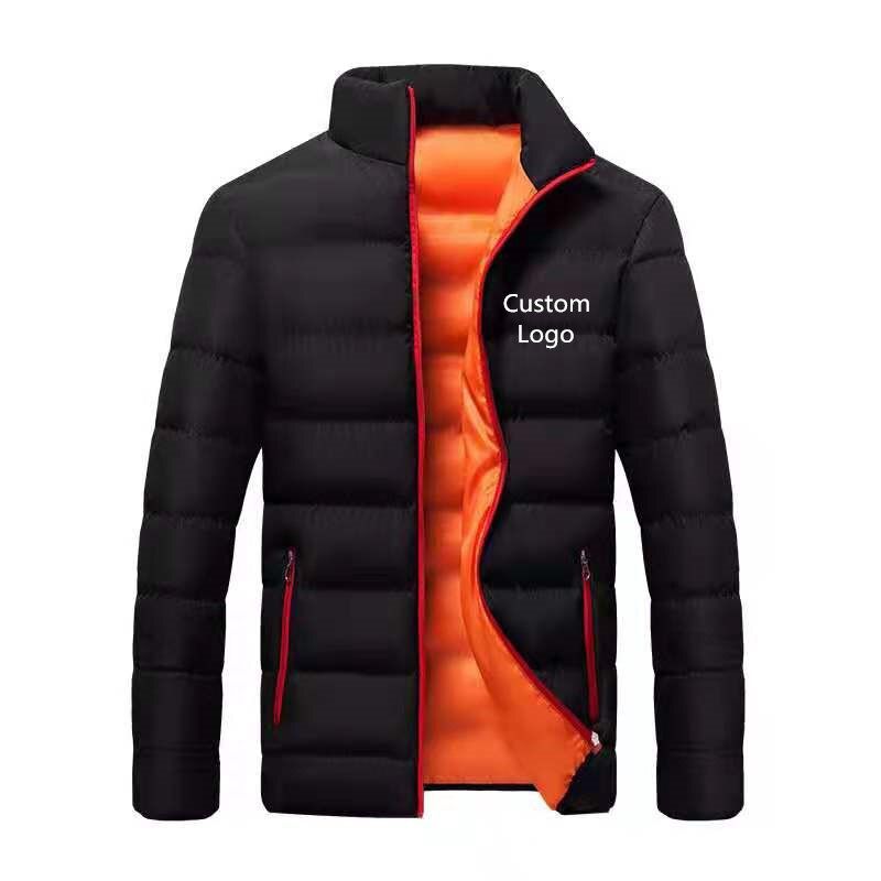 Warm Thick Men Parka Jackets Winter Casual Mens Outwear Coats Stand Collar Male Windbreak Cotton Padded Down Jacket custom logo