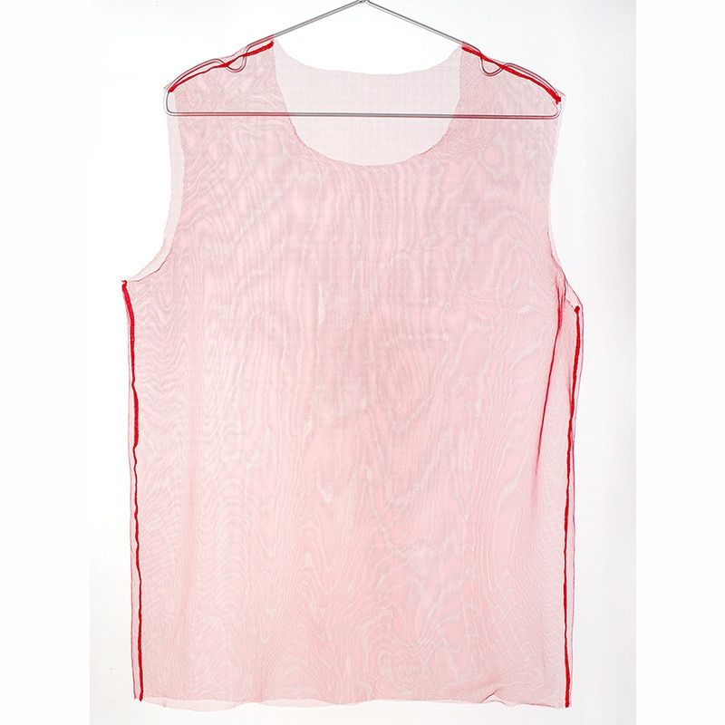 Men s Gauze Vest Transparent Summer TaTops Loose Interest Wide Shoulder Racer Vest Sleeveless Tees