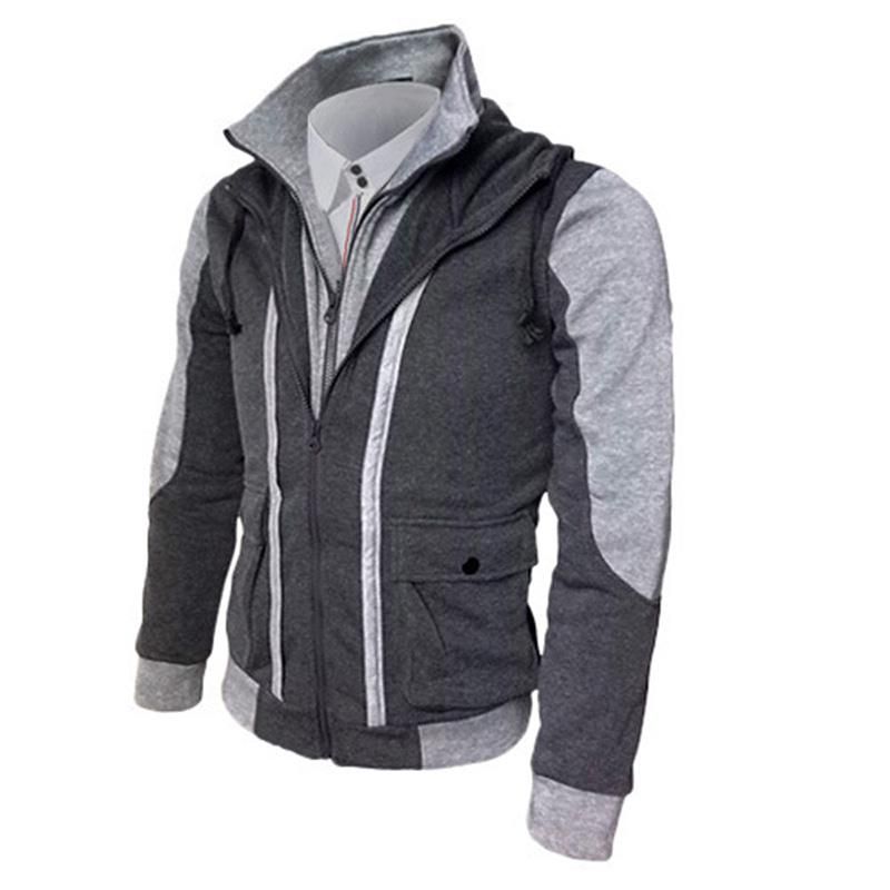 Jacket for Men Slim Fit Stand Collar Hoodie Casual Coat Hooded Jacket Outwear Tops