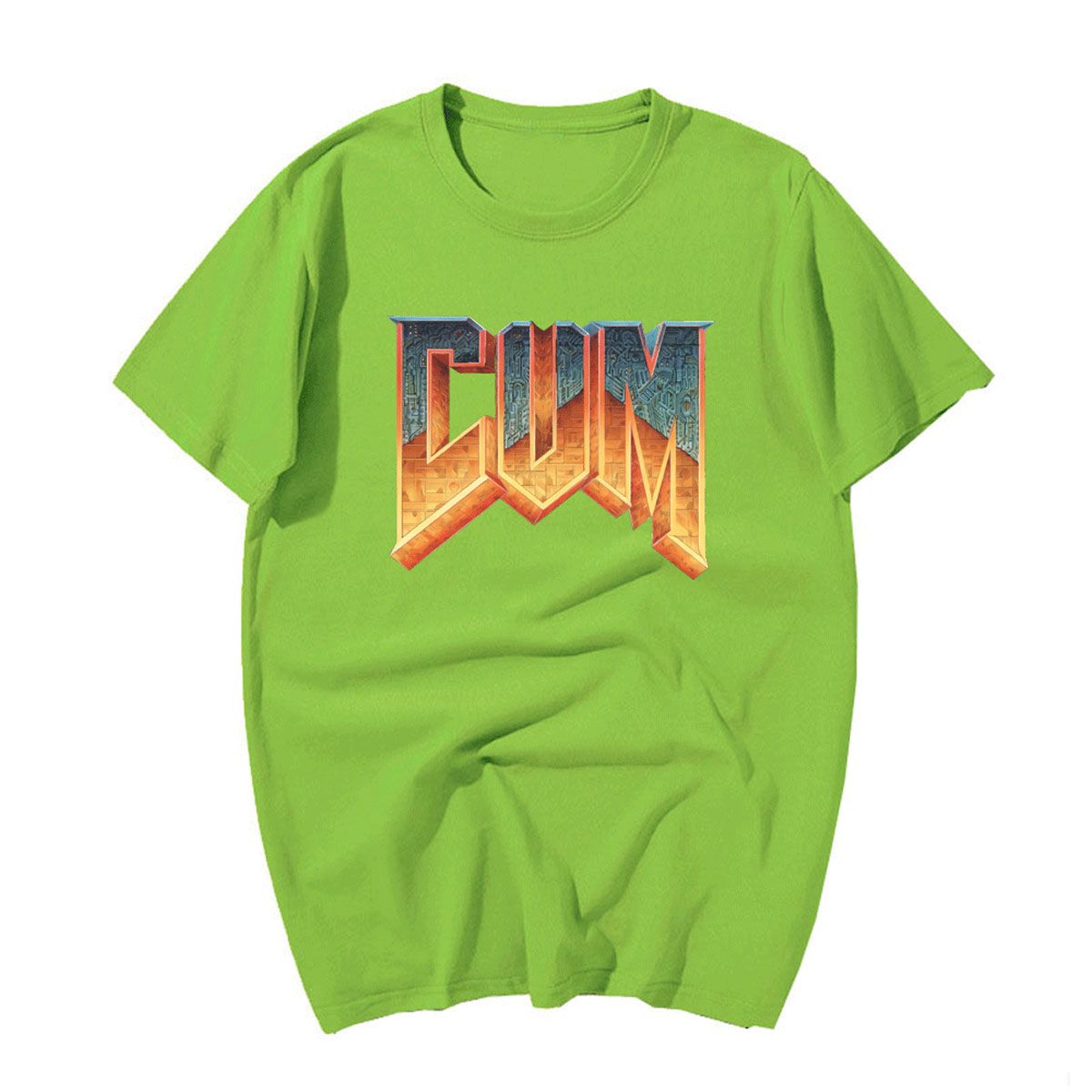 Doom Cum Shirt Vintage Graphic Letter printing Tee Shirt For Men cotton 0 collar tshirt men summer fashion Loose t-shirt man