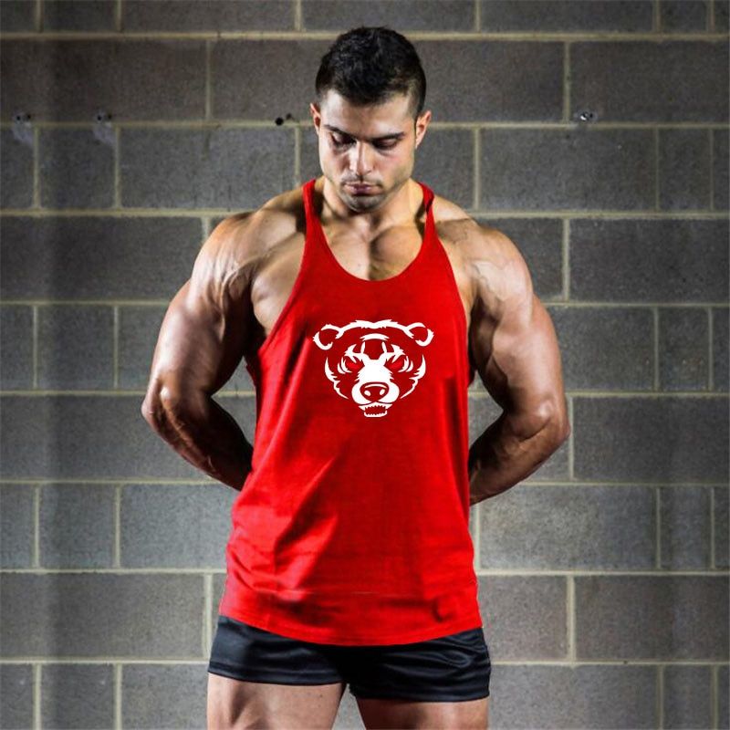 Fashion Cotton Sleeveless TaTop Men Fitness Muscle Shirt Mens Singlet Bodybuilding Workout Gym Gorilla wear Vest Fitness Male