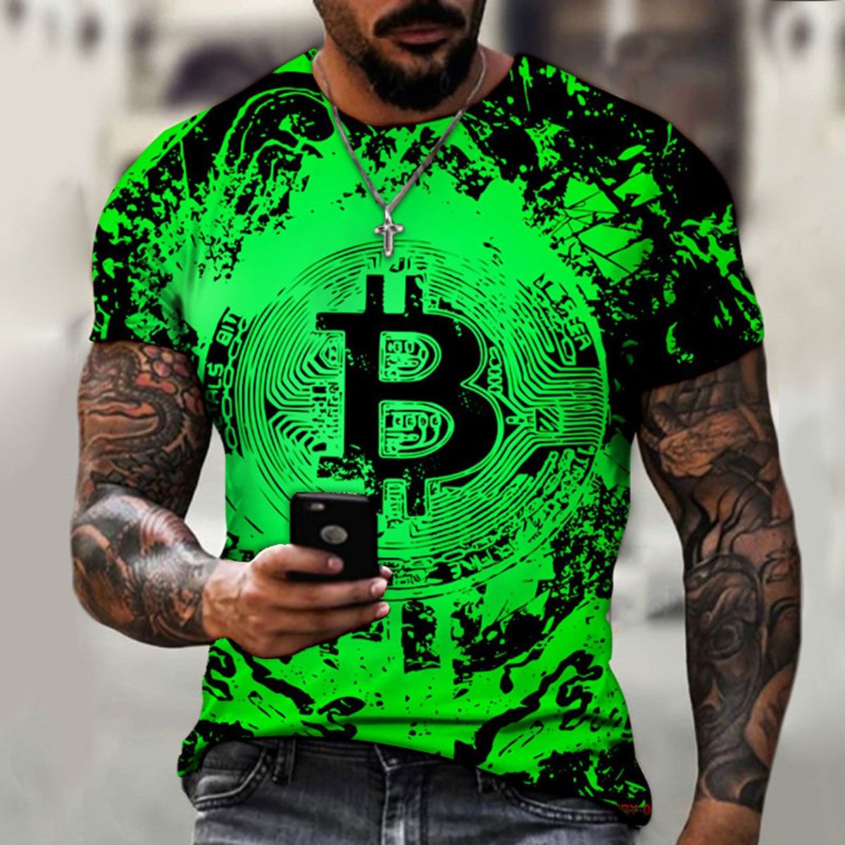 Fashion Summer Men B Bit BTC Crypto T-shirt Crypto Blockchain Christmas T-shirt Size XXS-6XL