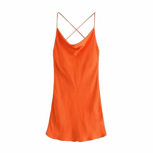 Za Dresses Women Satin Short Dresses Dresses Club Night Dress Texture Sleeveless Dress