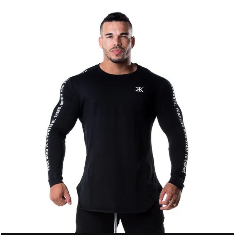 T-shirt Long Sleeve Autumn Gyms Brand Clothing Cotton Joggres Bodybuilding Exercise Shirt 2XL