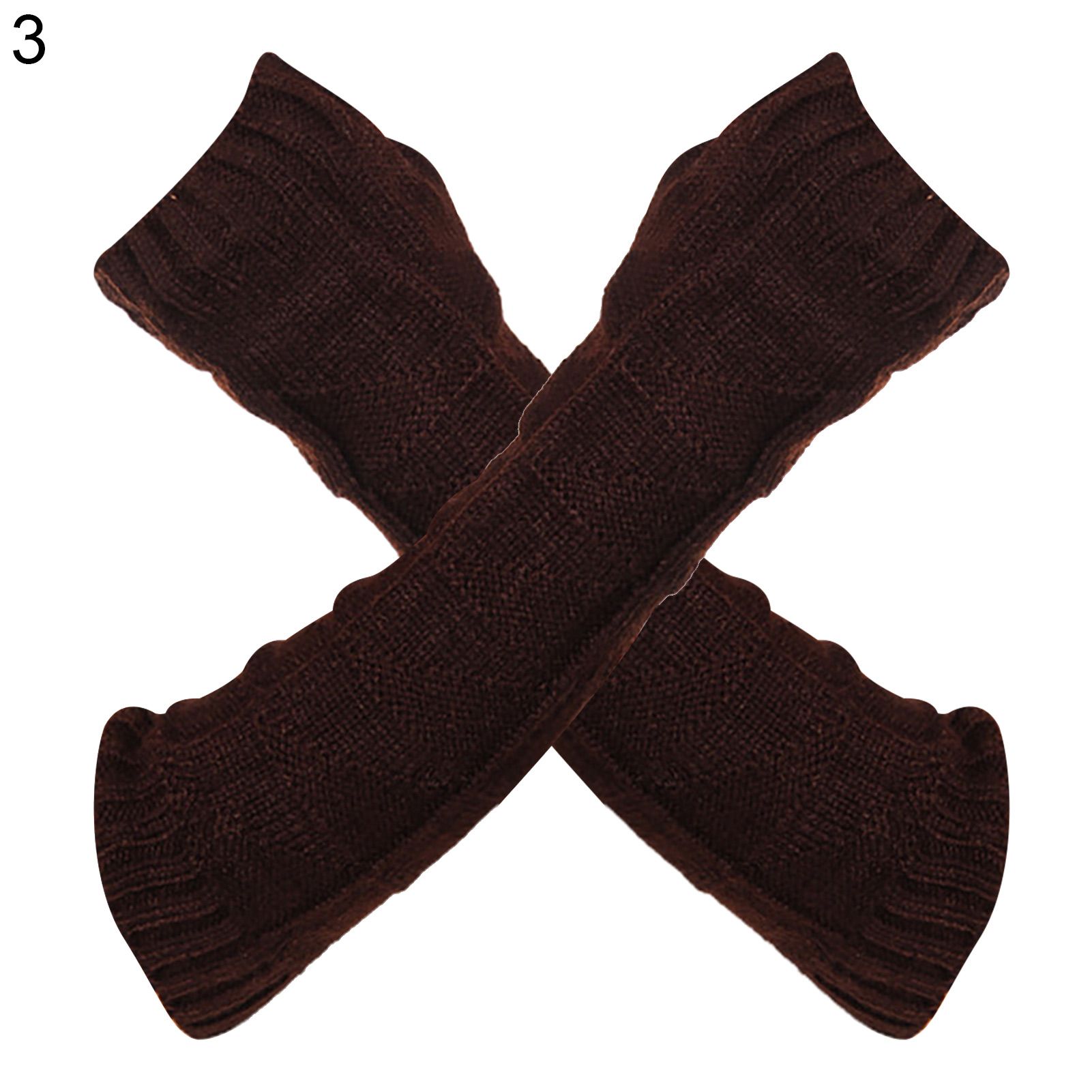Women Gloves Long Sleeve Thicken Crochet Thumb Hole Arm Warmer
