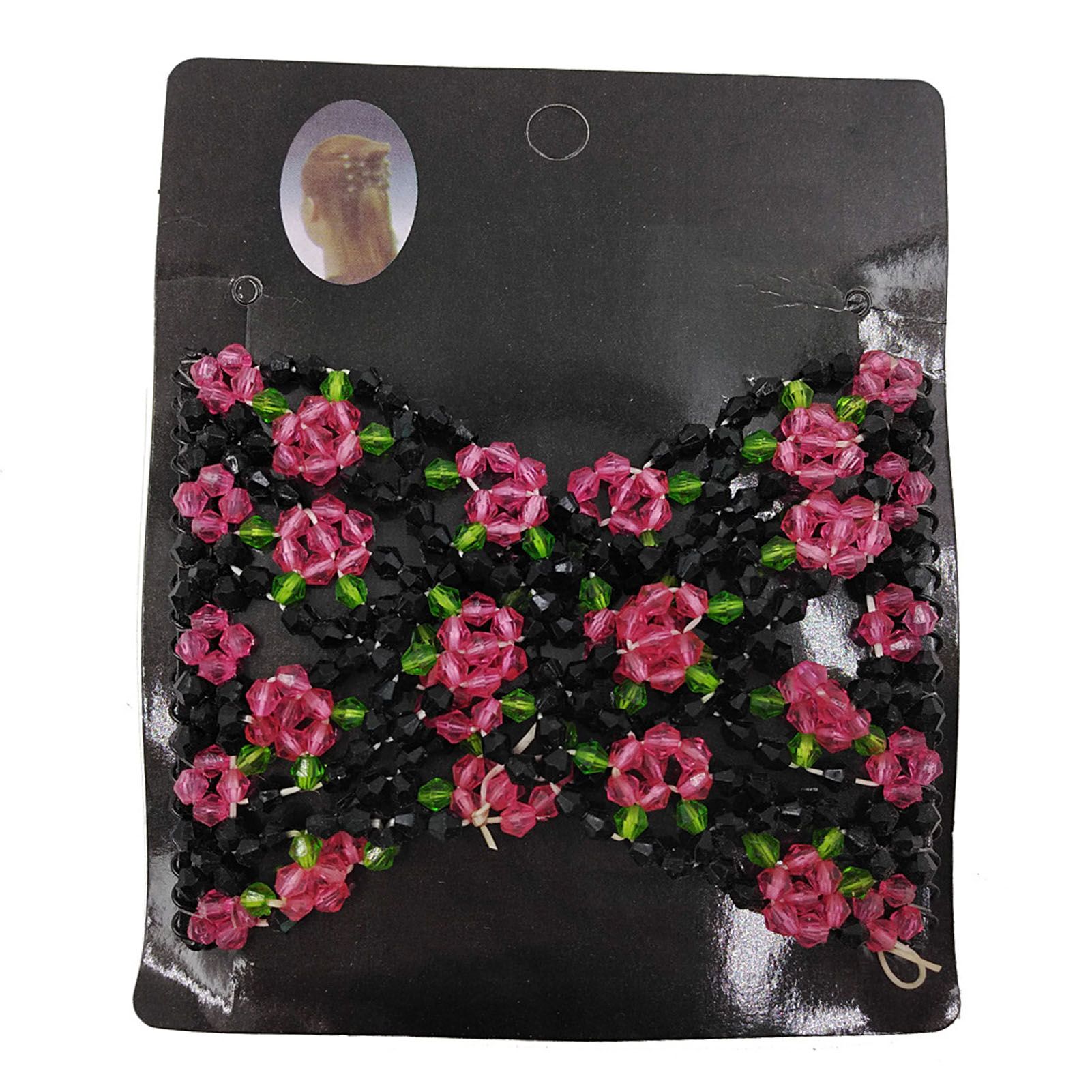 Hair Pin Multi Claws Beads Elasticity Lady Hair Clamp