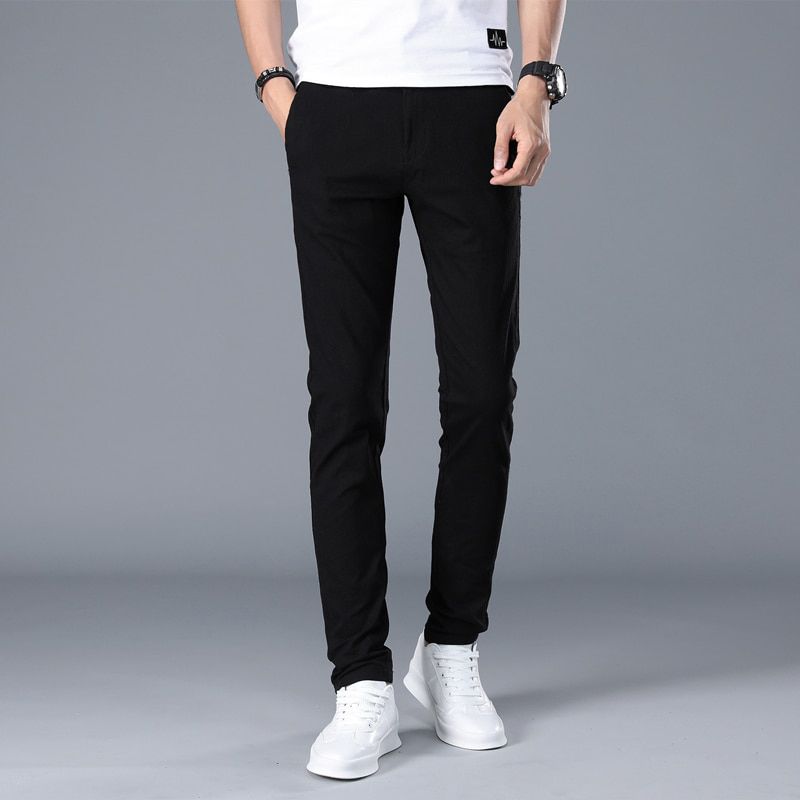 Men Pants Casual Mens Business Male Trousers Classics Mid weight Straight Full Length Fashion breathing Pant %100 cotton