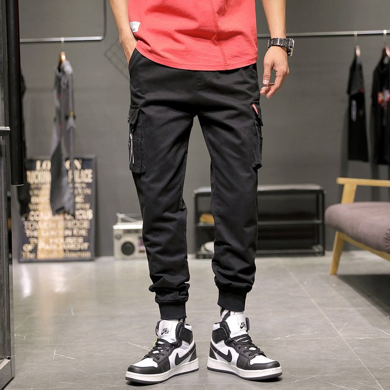 8XL Japanese Streetwear Cargo Pants Plus Size Trousers Man Elastic Waist Multi-Pocket PuTechwear Pants Male Joggers for Men