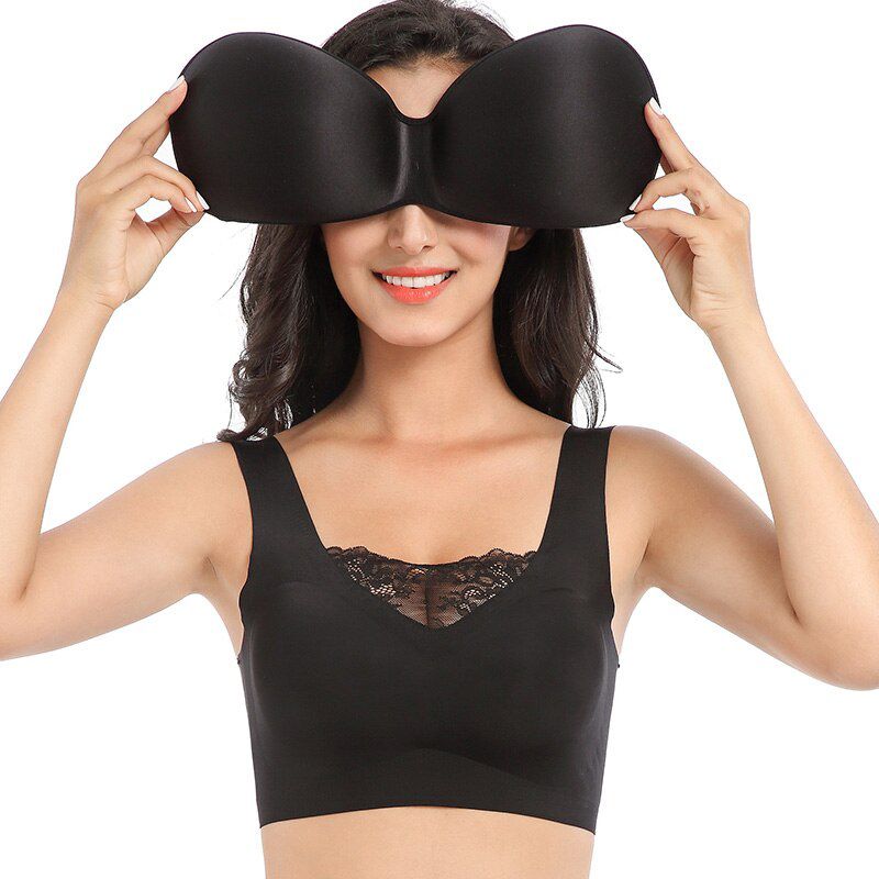 Meizimei seamless sleep bras for women sports bralette lace vest beauty back  lingerie padded crop top bh plus size intimate