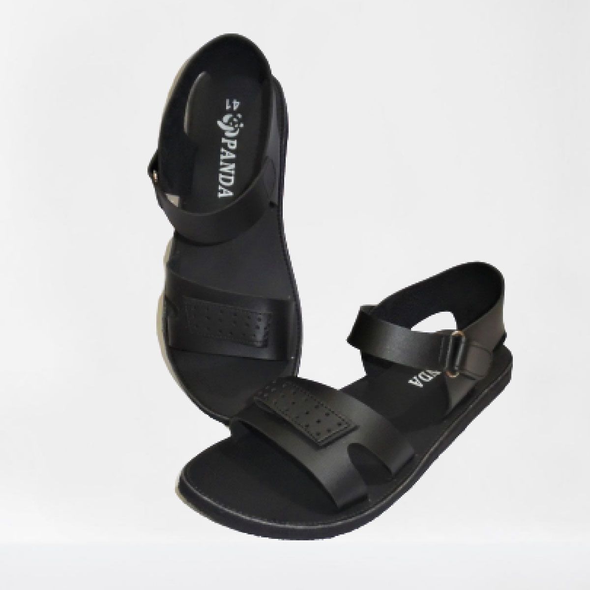 Trendy Leather Sandal For Men-Black
