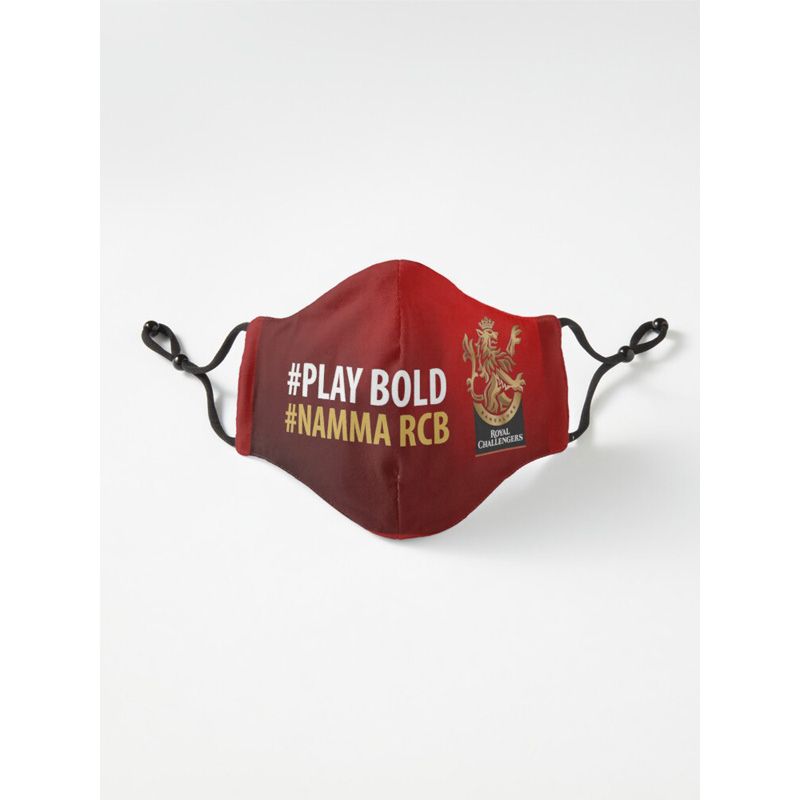 Play Bold Bangalore Royal Challengers RCB IPL T20 Series  Six Layer Face_Mask Tiktok_Mask For Men And Women Gaming_Mask With Adjustable Ear Loop And Digital Print Face_Mask Graphics Print