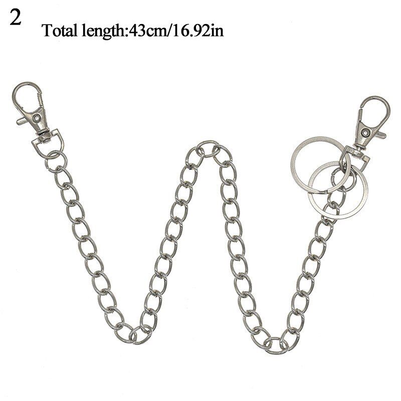 Long Metal Wallet Belt Chain Punk Trousers Hipster Pant Jeans Keychain Keyring Rock Pendant Key Chain Unisex HipHop Jewelry