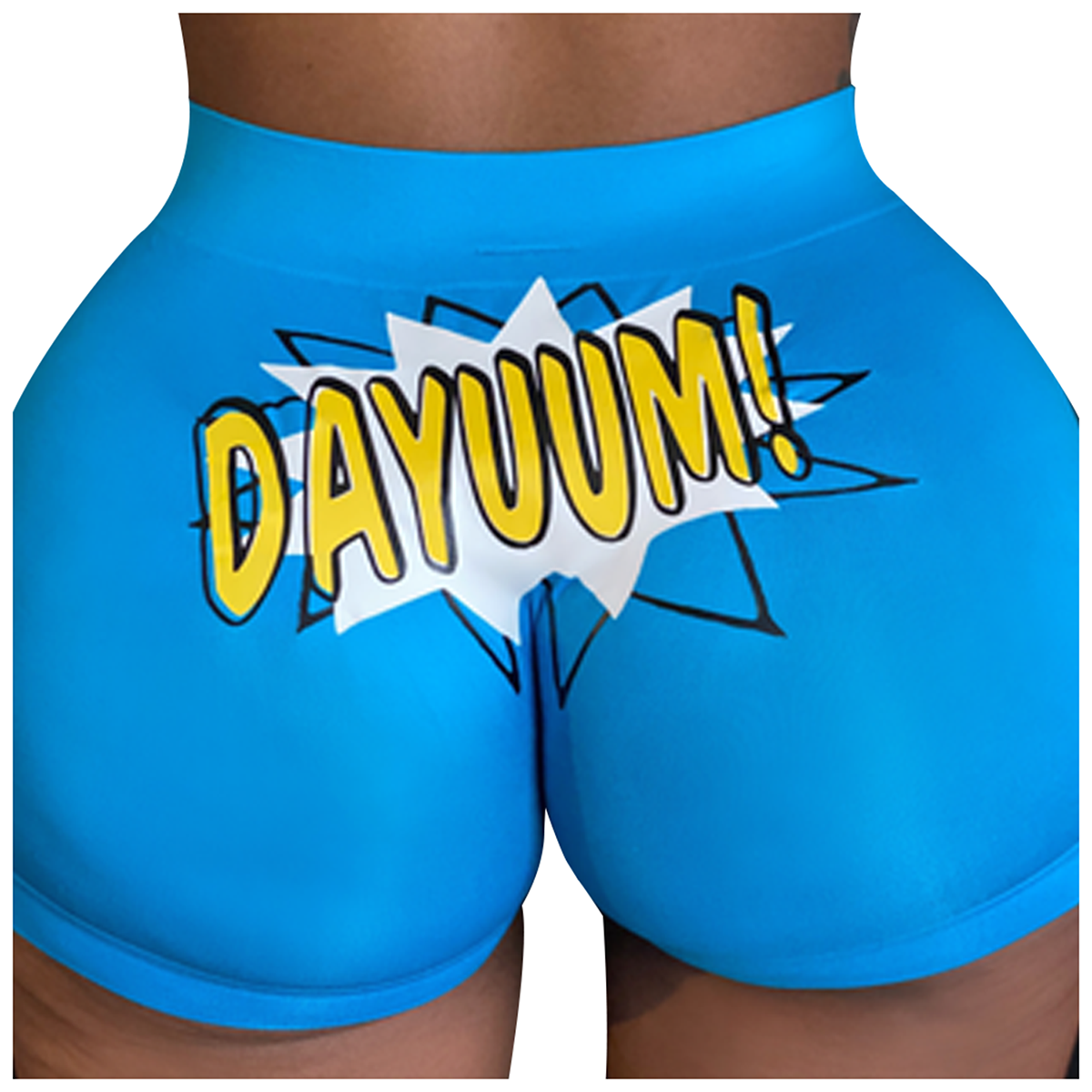 2021 New Women’s Summer Casual Short Pants Personality Print Pattern Elastic High Waist Tight-fitting Pants